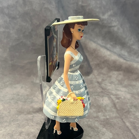 Enesco Barbie Suburban Shopper Figurine with Blue and White Striped Dress - Picture 3 of 8